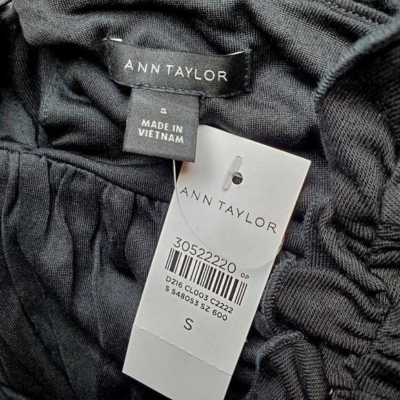 NWT Anne Taylor Ruffle Collar Flare Black Dress Sz S - Picture 5 of 14